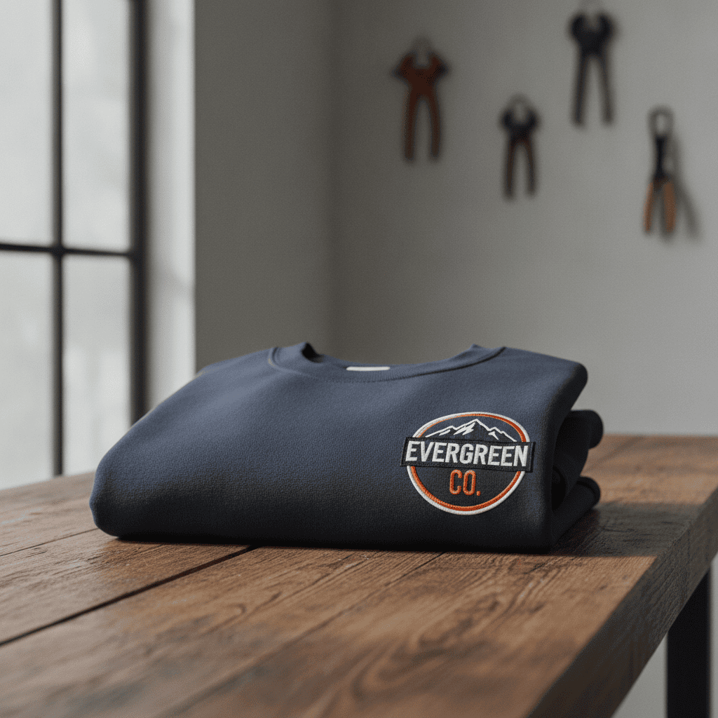 Custom printed sweatshirts with large front logo for branded workwear