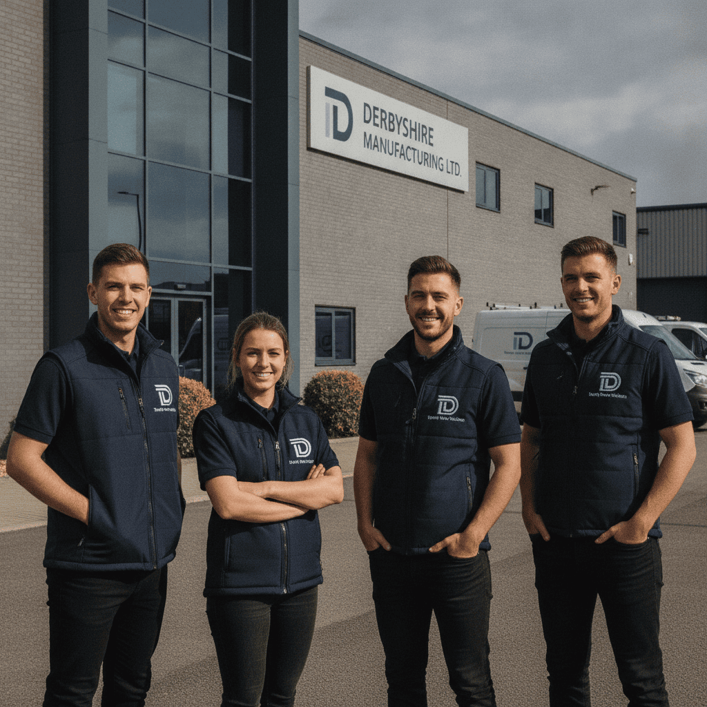 Custom branded hi-vis and polo shirts for Derbyshire trade businesses